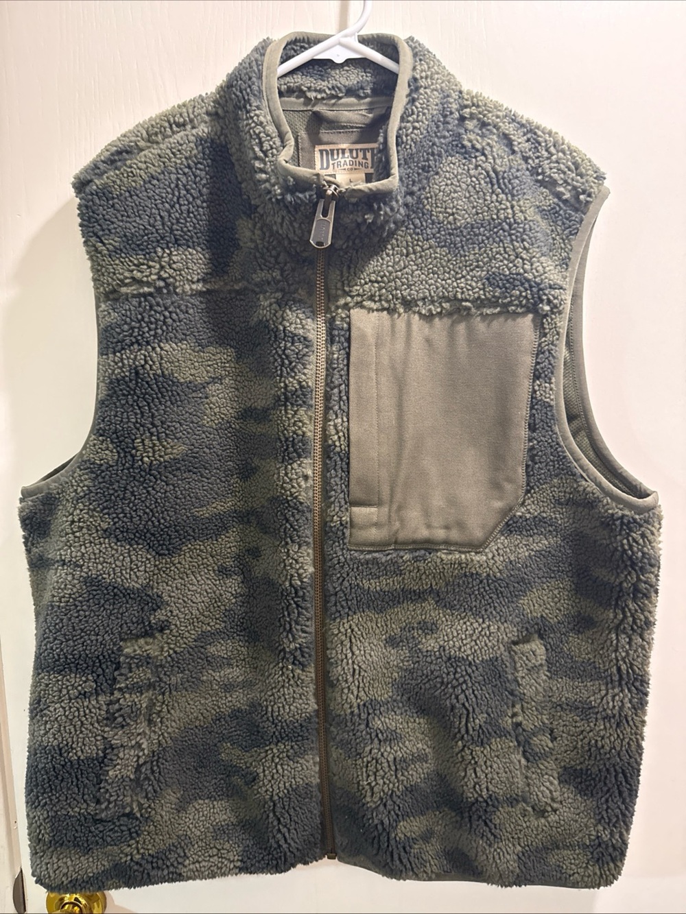 Duluth Trading Co Olive Green Sherpa-Lined Vest